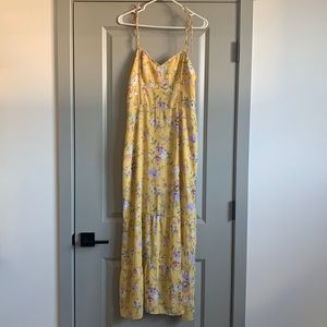 Abercrombie and Fitch, Yellow Floral Tiered Maxi Dress, size small